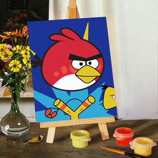 数字油画 手绘油画 数字油画厂家 数字油画批发 愤怒的小鸟